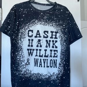Black and White Graphic T-Shirt featuring Cash, Hank & Waylon